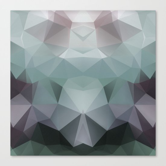 Abstract geometric polygonal pattern in grey and green tones . Canvas Print