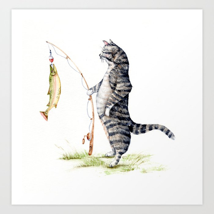 Котики на рыбалке картинки