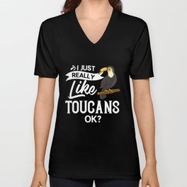 Toucan Bird Animal Tropical Cute V Neck T Shirt