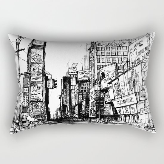 NYC Times Square Rectangular Pillow