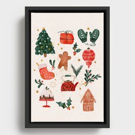 Holiday essentials illustration Framed Canvas