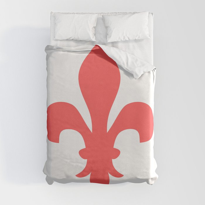 Fleur de Lis (Salmon & White) Duvet Cover