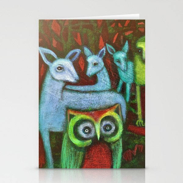 Forest at night Stationery Cards