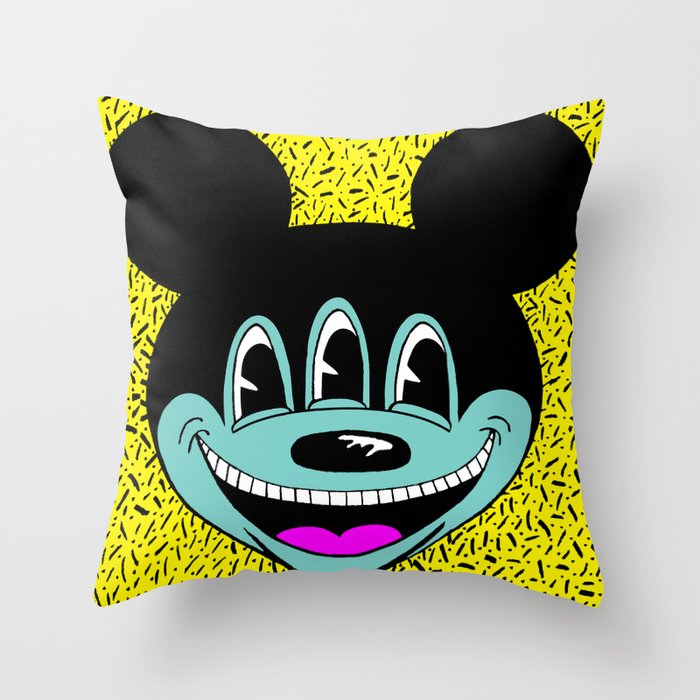 ANOTHER MICKEYES.  (Pink Tongue). Throw Pillow