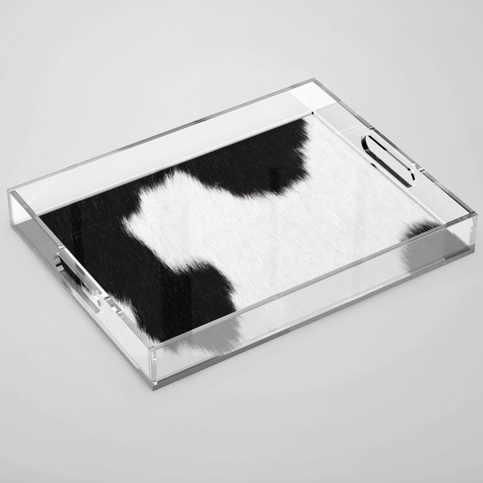 Classic Black & White Cowhide Acrylic Tray