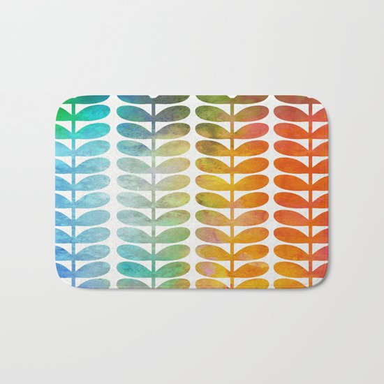 Colorful Leaves from Blue to Orange Bath Mat