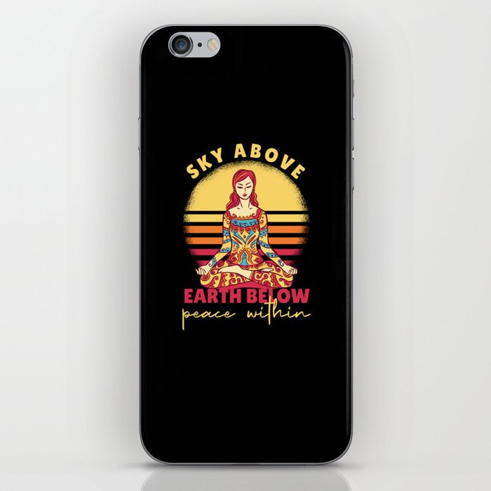 Sky Above Earth Below Peace Within Yoga Meditation iPhone Skin
