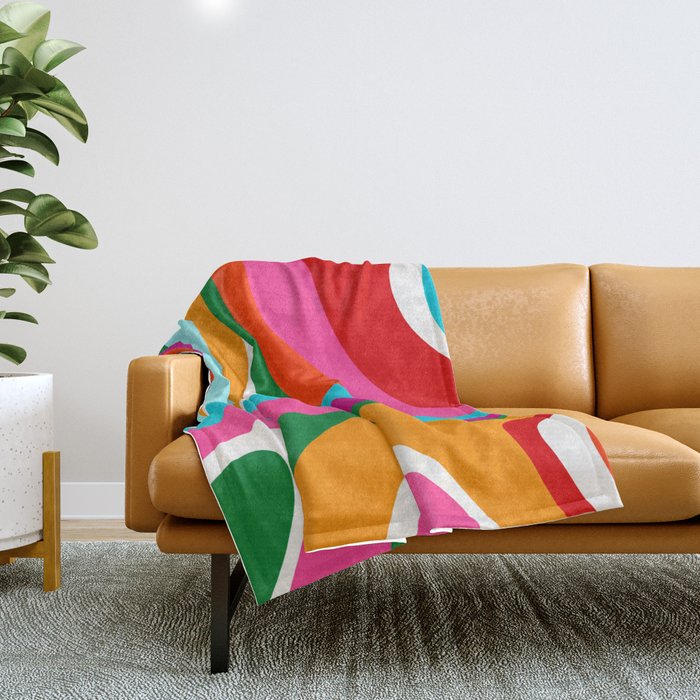 Colorful Mid Century Abstract 2 Throw Blanket