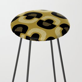 Retro Mid Century Modern Pattern 130 Black and Gold Counter Stool