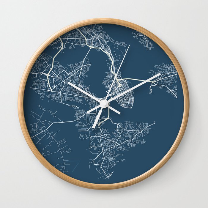 Charleston city cartography Wall Clock