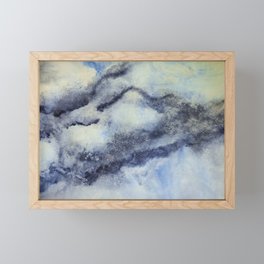 swirling in blue Framed Mini Art Print