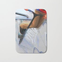 Downhill Run - Stunt Scooter Rider Bath Mat | Scooterrider, Stuntscooter, Outdoorsports, Scooter, Scooterstunts, Summersports, Graphicdesign, Scootering, Extremesports, Digital 