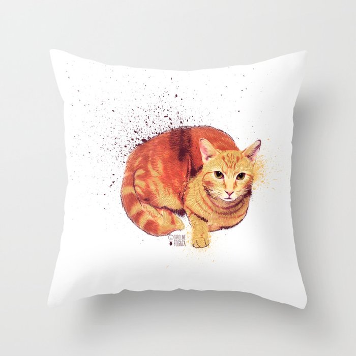 Ginger Cat Throw Pillow