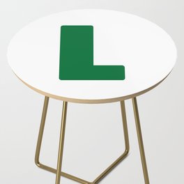 L (Olive & White Letter) Side Table