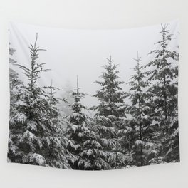Winter Forest Fir Tree Snow II - Nature Photography Wall Tapestry