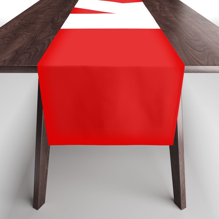 letter K (White & Red) Table Runner
