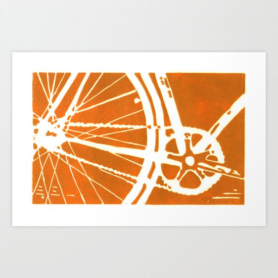 Orange Bike Art Print