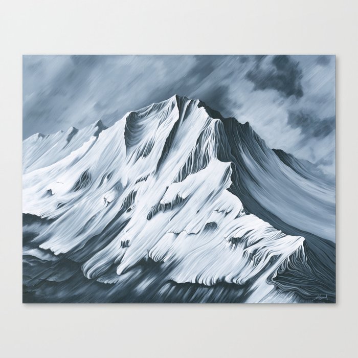 Grey Mountain Canvas Print By Shredart Society6