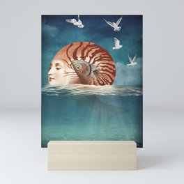 Morning swimming Mini Art Print