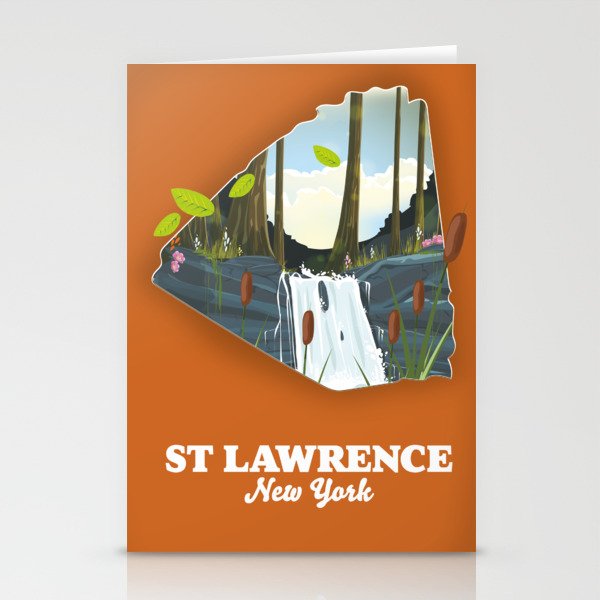 St Lawrence New York Travel poster Stationery Cards