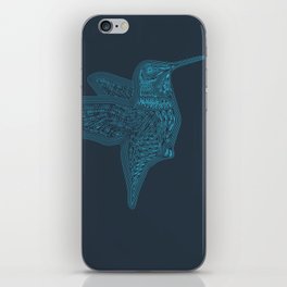 Humming Bird Blue iPhone Skin