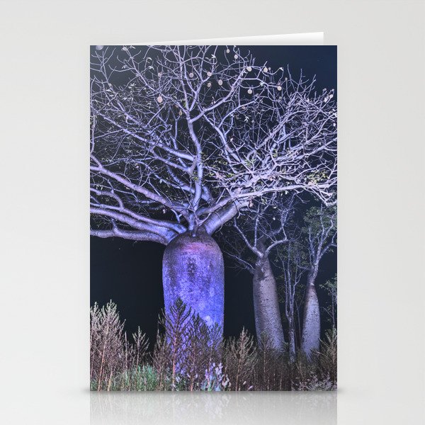 Boabs at night Stationery Cards