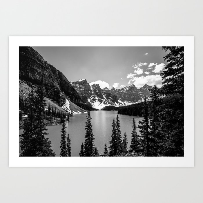 Moraine Lake | Black and White | Landscape Photography | Wilderness Art Print