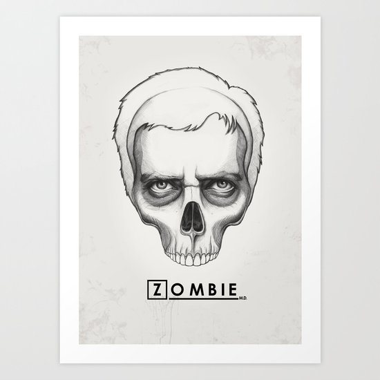 Gregory House Skull House MD Art Art Print