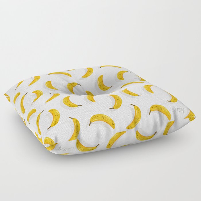 Banana Pattern – White Floor Pillow