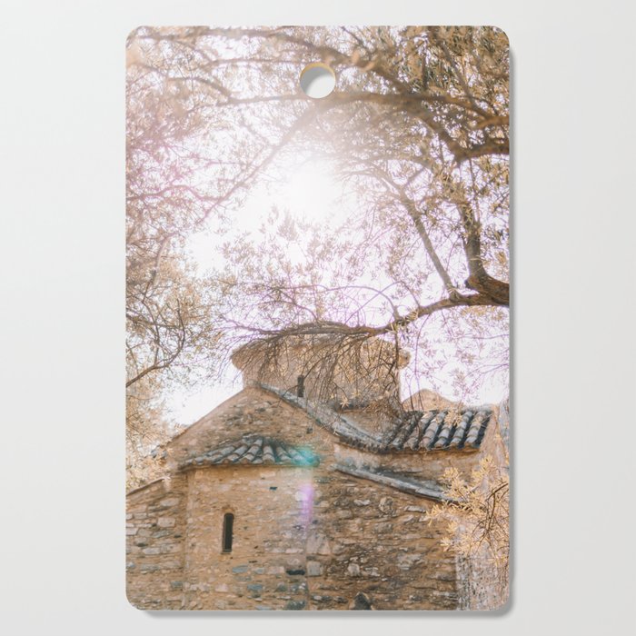 The Brick Church | Dreamy and Pastel color Travel Photography in the Islands of Greece | Romantic Fine Art Cutting Board