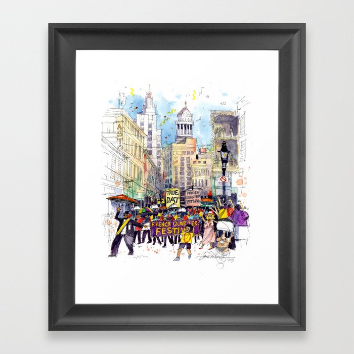 Second Line Parade, New Orleans Framed Art Print by James Richards