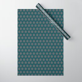 ORNAMENT STARS GRAY AND TEAL Wrapping Paper