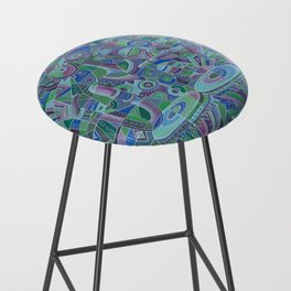 Drummer and the Flutist V music painting Bar Stool