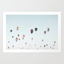 Hot Air Balloons Blue Sky Art Print