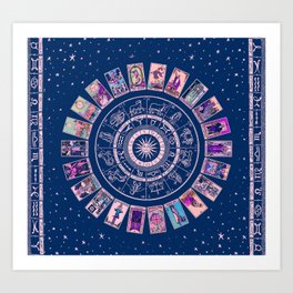 Major Arcana & Wheel of the Zodiac | Pastel Goth Art Print