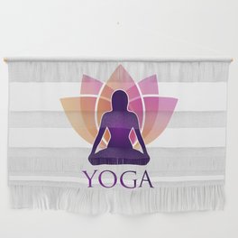 Yogi woman silhouette in lotus position	 Wall Hanging
