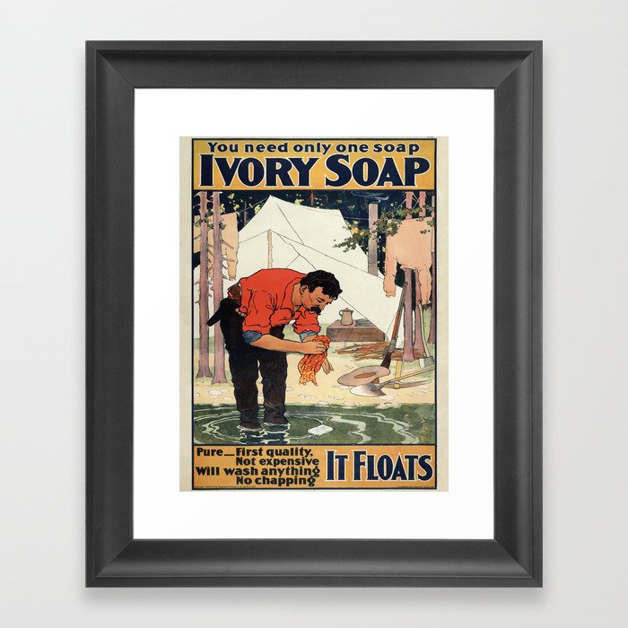 Vintage poster - Soap Framed Art Print