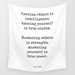 Knowing yourself is true wisdom - Lao Tzu Quote - Literature - Typewriter Print 1 Wall Tapestry