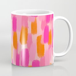 Abstract, Paint Brush Effect, Orange and Pink Coffee Mug