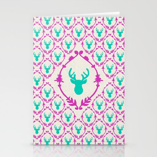 Oh Deer (teal) Stationery Cards