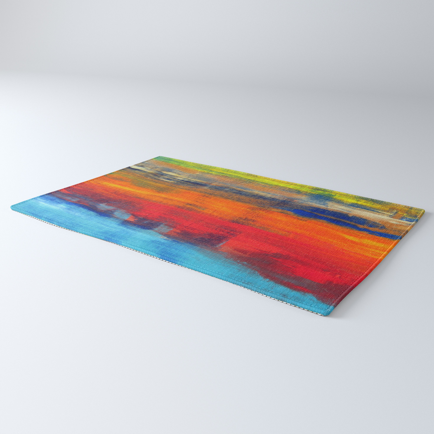 Horizon Blue Orange Red Abstract Art Rug By Art By Lang Society6