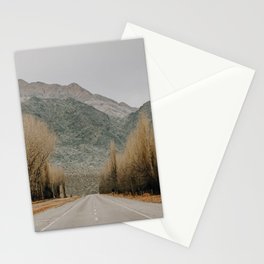 Argentina Photography - Long Road Going Towards A Huge Mountain Stationery Card