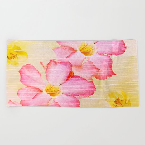 Desert Rose and Orchids Beach Towel