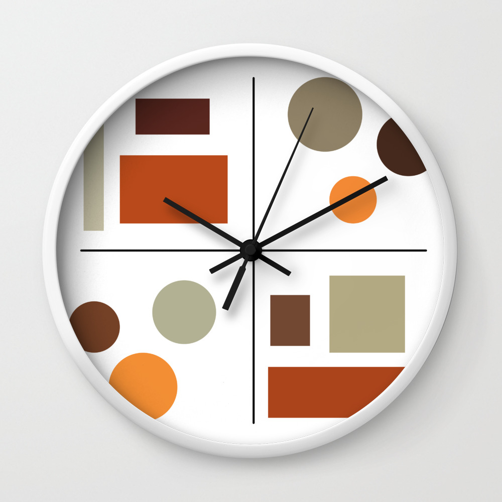 Retro 1950s Abstract Art Quadrant Wall Clock By Zennykenny