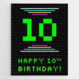 [ Thumbnail: 10th Birthday - Nerdy Geeky Pixelated 8-Bit Computing Graphics Inspired Look Jigsaw Puzzle ]