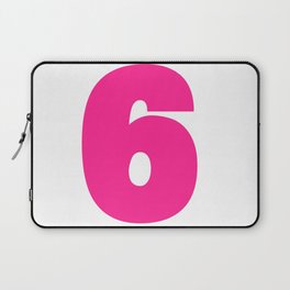6 (Dark Pink & White Number) Laptop Sleeve