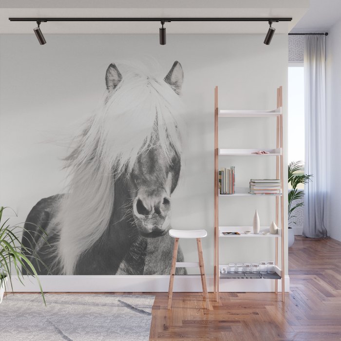 Bw Horse Horse Art Black And White Nordic Horse Horse Print Boho Decor Horse Photo Wall Mural By Northernedge