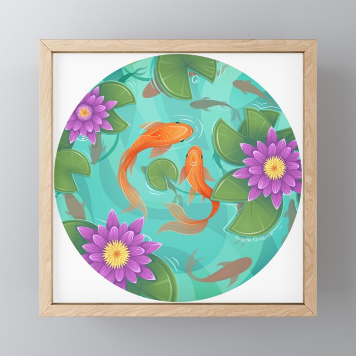 Summer Goldfish Pond Framed Mini Art Print
