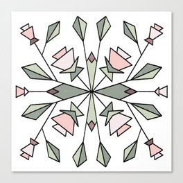Geometric Soft Roses Canvas Print