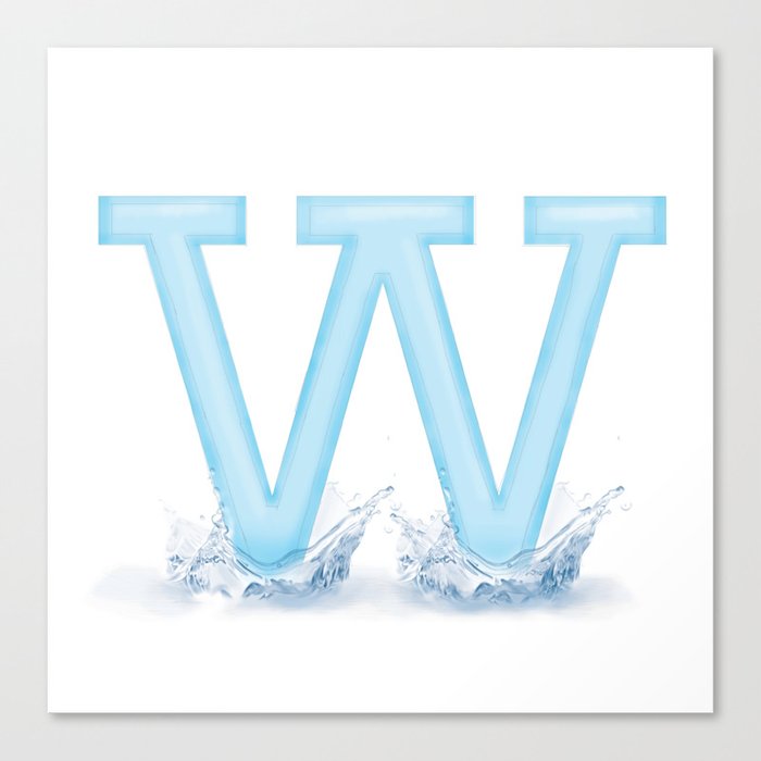 W is for Water Canvas Print
